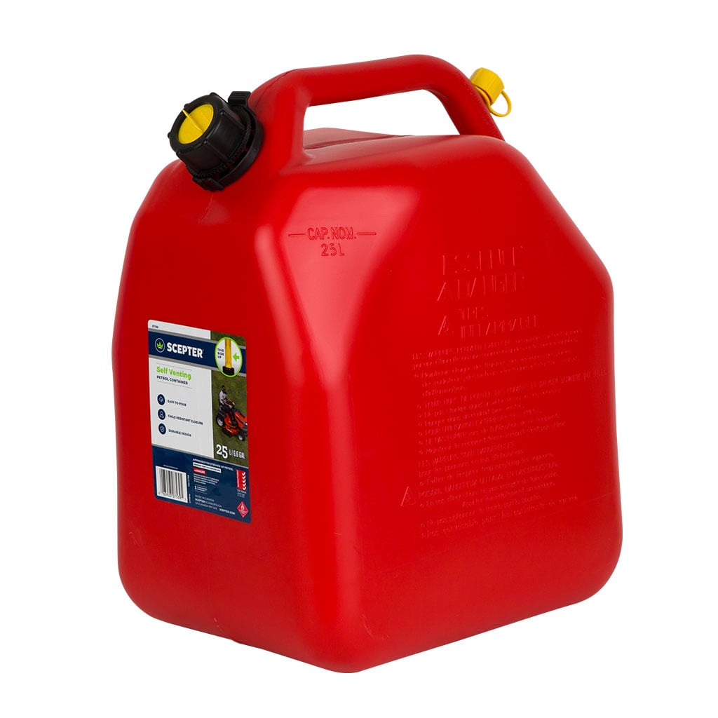 Scepter 25 Litre Plastic Fuel Can with Pourer (Red)