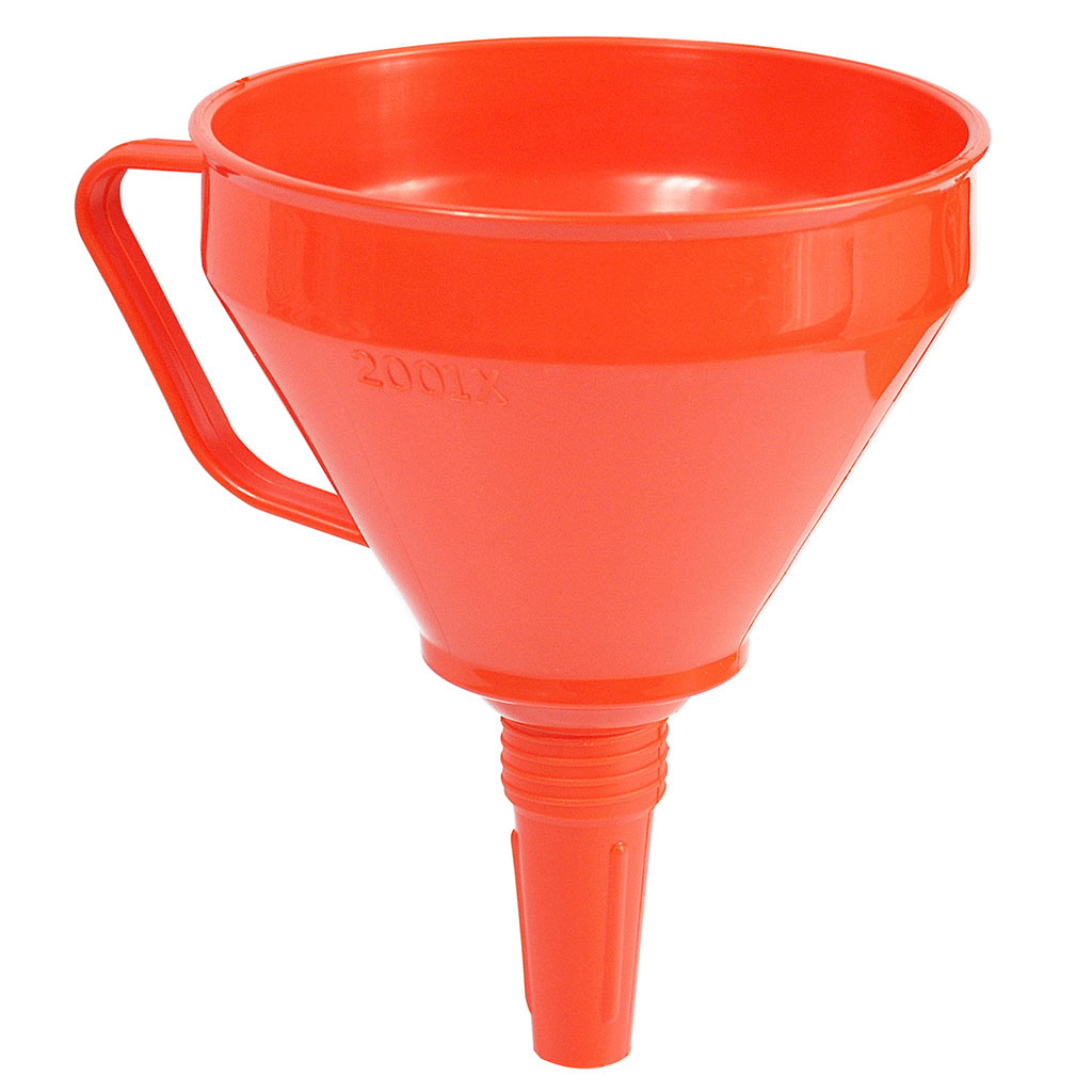Universal 6 1/2″ Plastic Funnel with Removable Mesh Filter