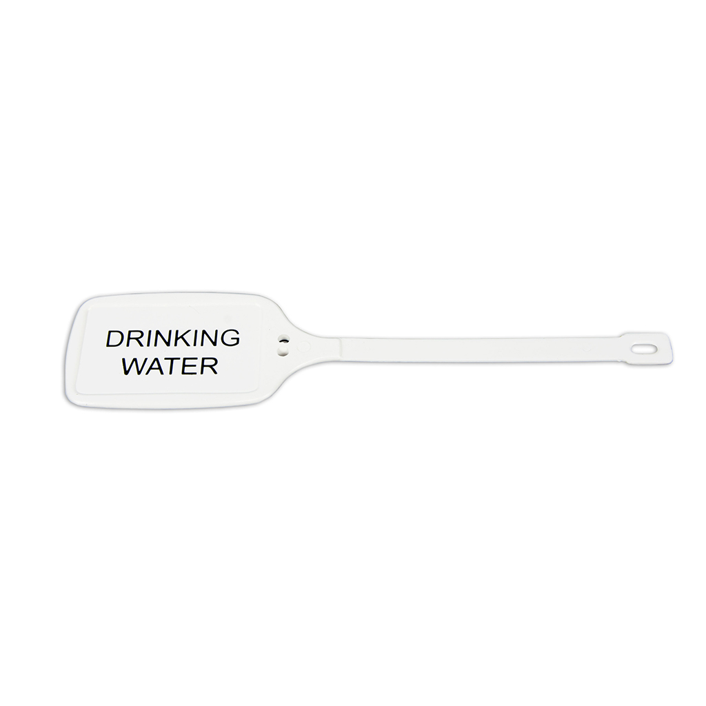 Universal Identification Tags – Drinking Water, White Plastic (10 Pack) Universal Identification Tags – Drinking Water, White Plastic (10 Pack)