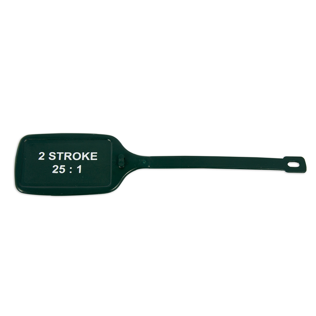 Universal Fuel Identification Tags – 2 Stroke 25:1, Dark Green Plastic (10 Pack) Universal Fuel Identification Tags – 2 Stroke 25:1, Dark Green Plastic (10 Pack)