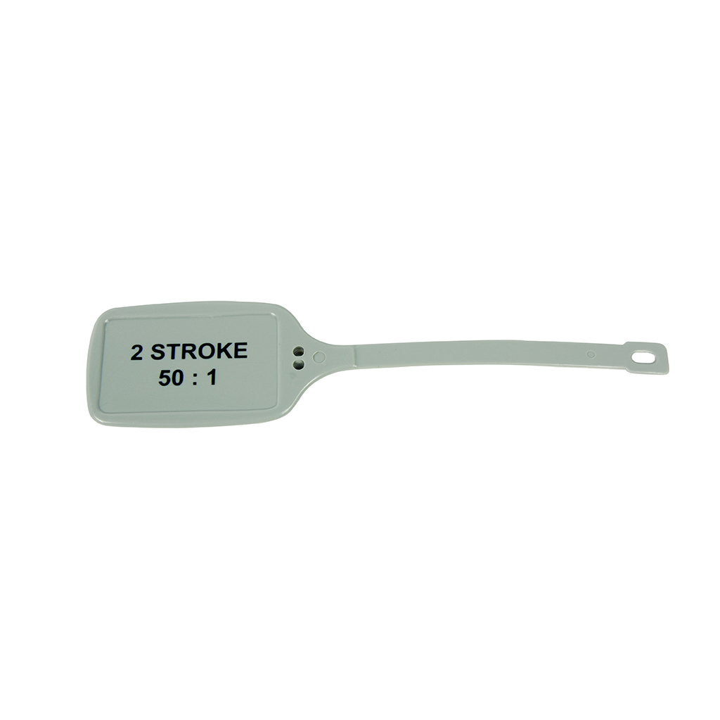 Universal Fuel Identification Tags – 2 Stroke 50:1, Grey Plastic (10 Pack) Universal Fuel Identification Tags – 2 Stroke 50:1, Grey Plastic (10 Pack)