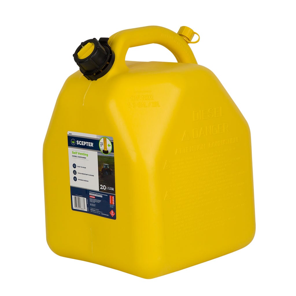 Scepter 20 Litre Squat Yellow Diesel Fuel Can