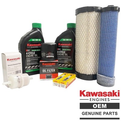 Kawasaki FX921V, FX1000V, FX1000 EFI, FXT00V Premium Quality Engine Service Kit With 10W40 Engine Oil And Heavy Duty Air Filters Genuine