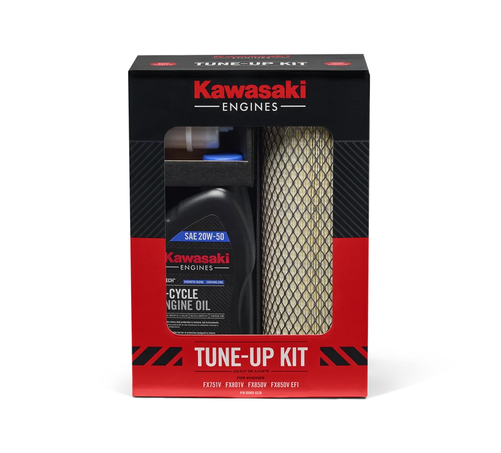 Kawasaki FX751V, FX801V, FX850V Premium Quality Engine Service Kit With 20W50 Engine Oil And Heavy Duty Air Filters Genuine