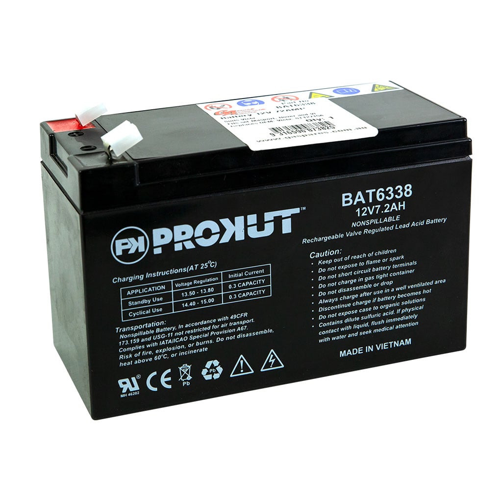 Prokut BAT6338 12V 7.2Ah Sealed Rechargeable Mower Battery