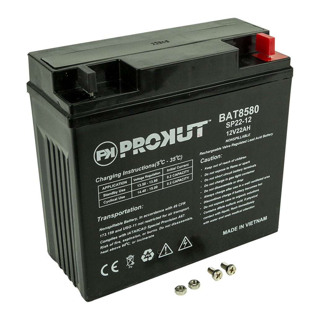 Prokut BAT8580 12V 22Ah 200CCA AGM Battery – F3 Terminals